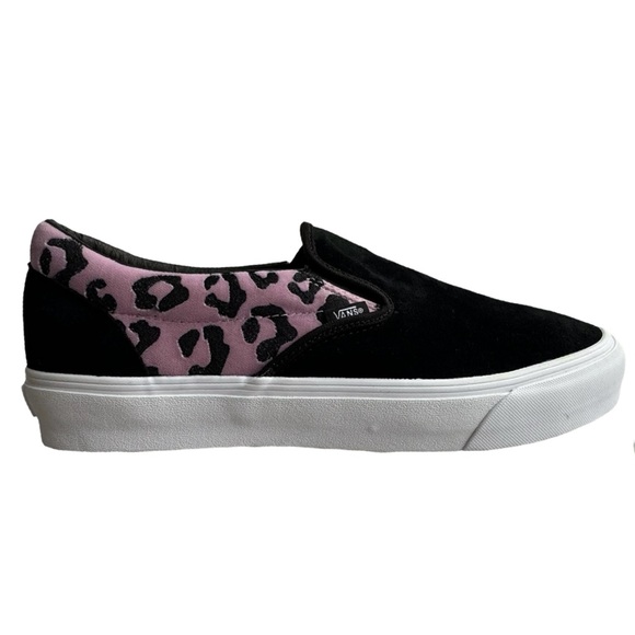 Vans Vault Animal Print Shoes, black suede, velvet leopard print combo, NIB Rare - Picture 4 of 16